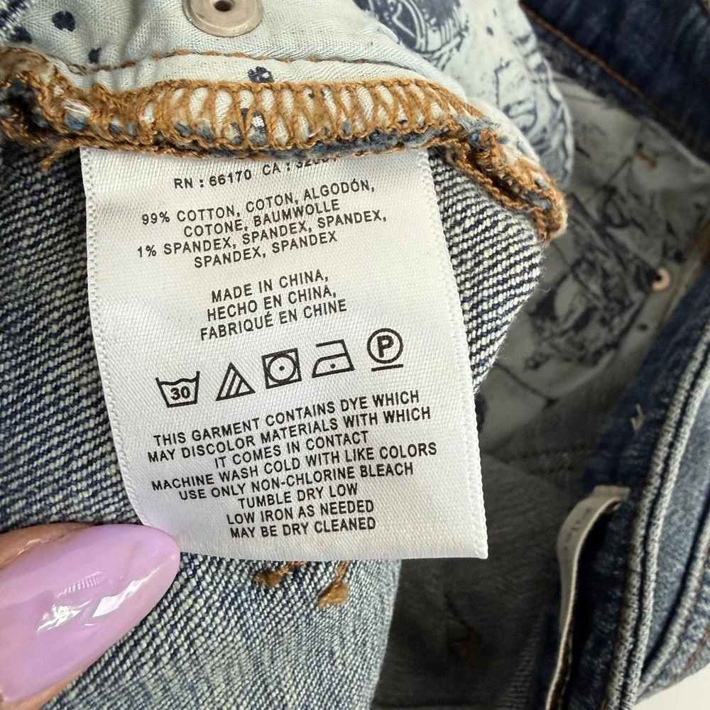 Pilcro and the Letterpress Slim Boyfriend Denim Shorts Distressed Blue Sz 25‎ 5